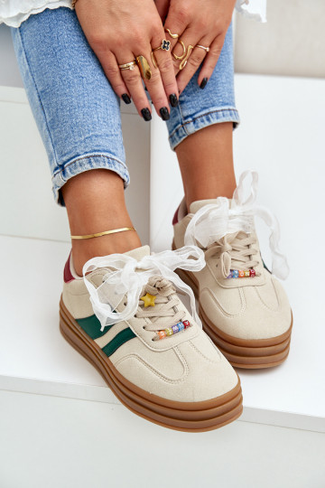 Zapatillas deportivas para mujer con detalles en color arena Jariana