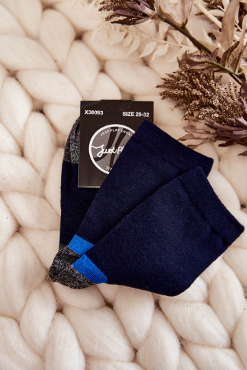 Juventud Alto Medias de algodón azul oscuro 2