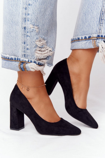 Zapatos de gamuza con tacones Sergio Leone PB216 de color negro 2