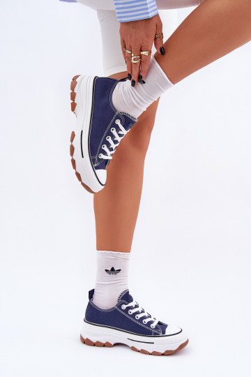 Bajo Zapatos de ocio con una plataforma azul oscuro AradAin 2