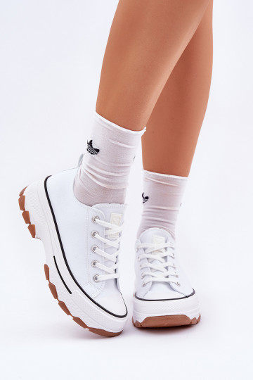Bajo Zapatos de ocio con una plataforma el color blanco AradAin
