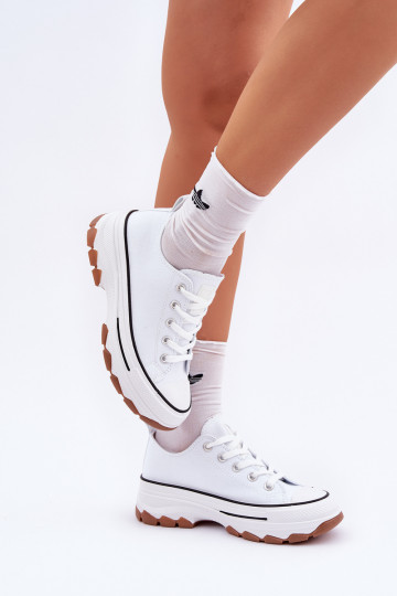 Bajo Zapatos de ocio con una plataforma el color blanco AradAin 2