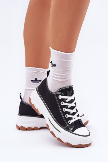 Bajo Zapatos de ocio con una plataforma de color negro AradAin 2