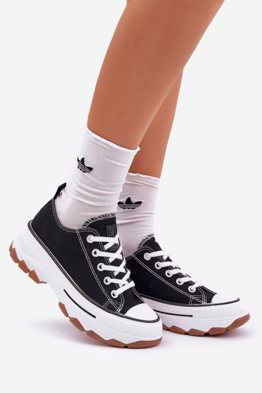 Bajo Zapatos de ocio con una plataforma de color negro AradAin Bajo Zapatos de ocio con una plataforma de color negro AradAin