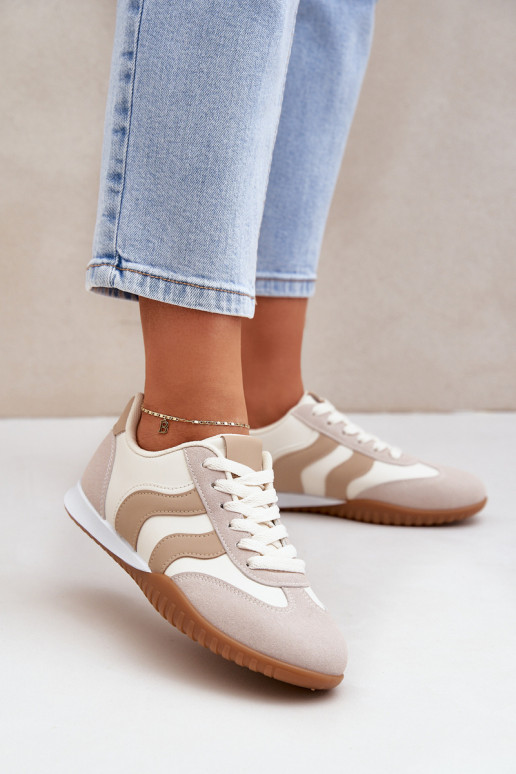 Zapatillas clásicas Femenino de cuero ecológico beige Tiene queretina