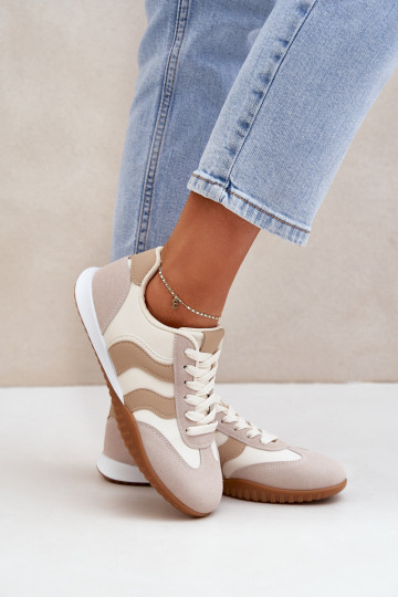 Zapatillas clásicas Femenino de cuero ecológico beige Tiene queretina 2