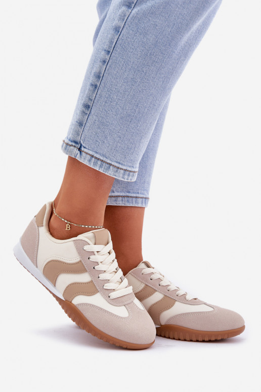 Zapatillas clásicas Femenino de cuero ecológico beige Tiene queretina