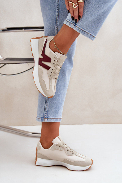 zapatillas Zapatillas modelo zapatos. Femenino beige-borgoña Britma