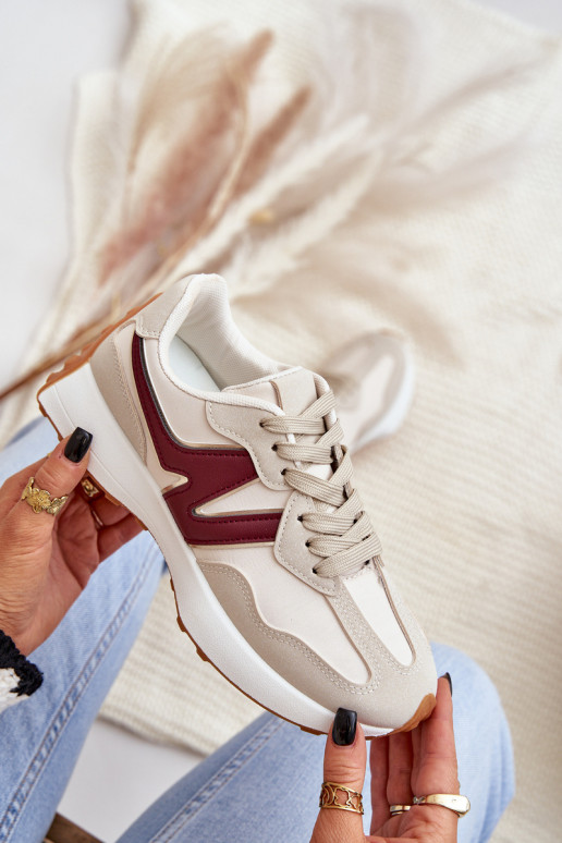 zapatillas Zapatillas modelo zapatos. Femenino beige-borgoña Britma