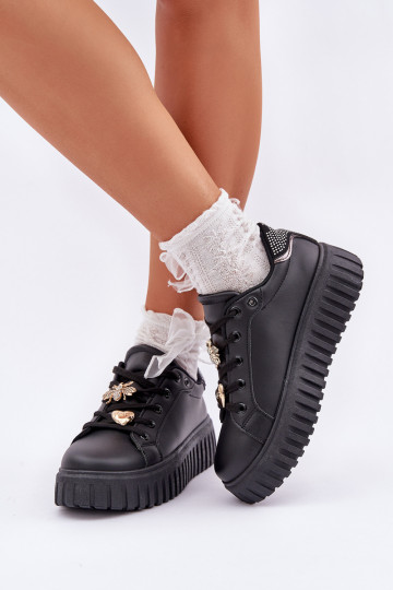 Zapatillas modelo batai mujer negras Grelesi