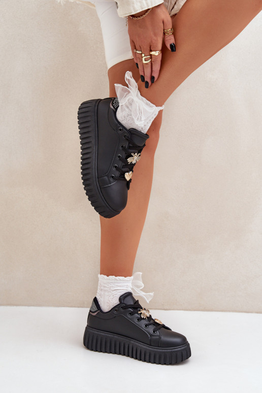 Zapatillas modelo zapatos. Femenino Z Przypinkami de color negro Grelesi