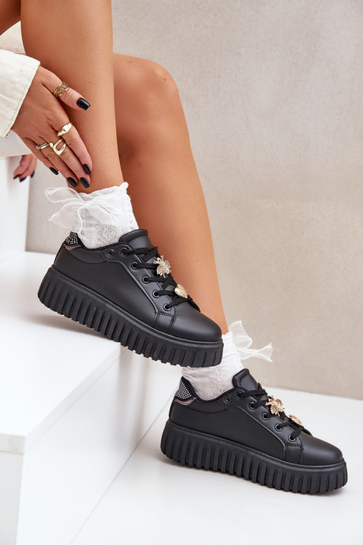 Zapatillas modelo zapatos. Femenino Z Przypinkami de color negro Grelesi