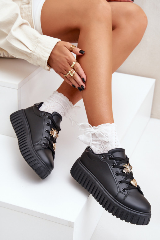 Zapatillas modelo zapatos. Femenino Z Przypinkami de color negro Grelesi