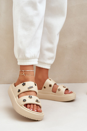 Zapatillas ligeras zapatillas de mujer Z Przypinkami beige Ravanala 2