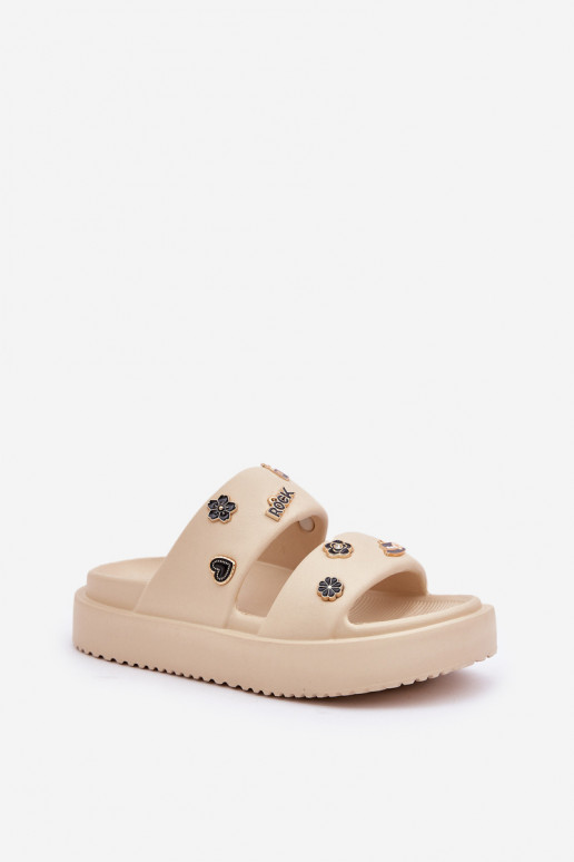 Zapatillas ligeras zapatillas de mujer Z Przypinkami beige Ravanala