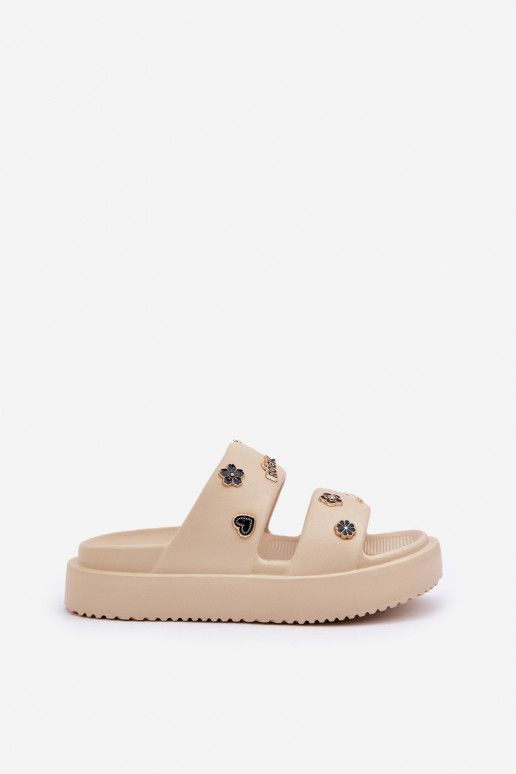 Zapatillas ligeras zapatillas de mujer Z Przypinkami beige Ravanala