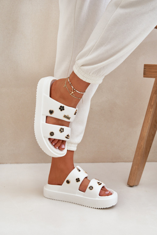 Zapatillas ligeras zapatillas de mujer Z Przypinkami el color blanco Ravanala Zapatillas ligeras zapatillas de mujer Z Przypinkami el color blanco Ravanala