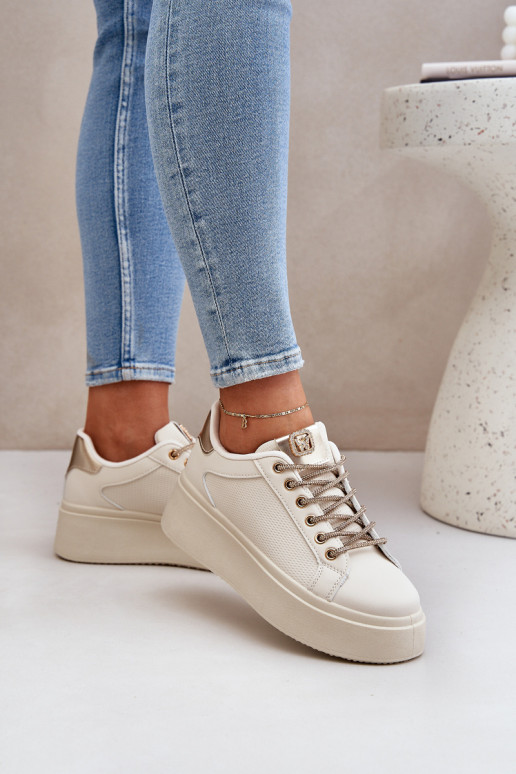 Zapatillas modelo zapatos. con una plataforma Con decoracionesi SznuróAkami beige Fonetha Zapatillas modelo zapatos. con una plataforma Con decoracionesi SznuróAkami beige Fonetha