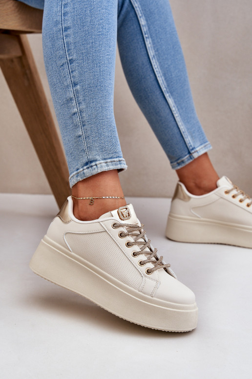 Zapatillas modelo zapatos. con una plataforma Con decoracionesi SznuróAkami beige Fonetha Zapatillas modelo zapatos. con una plataforma Con decoracionesi SznuróAkami beige Fonetha