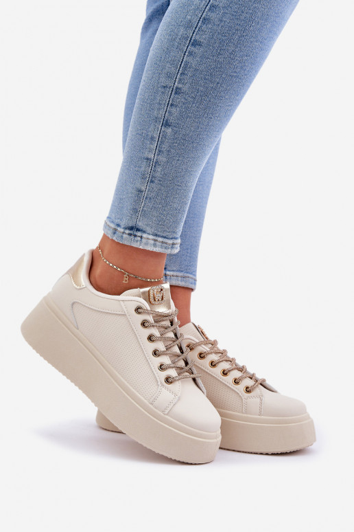 Zapatillas modelo zapatos. con una plataforma Con decoracionesi SznuróAkami beige Fonetha Zapatillas modelo zapatos. con una plataforma Con decoracionesi SznuróAkami beige Fonetha