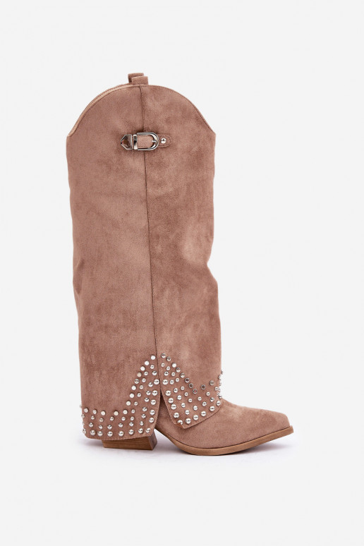 Botas de caña alta con tacones color... Botas de caña alta con tacones color...