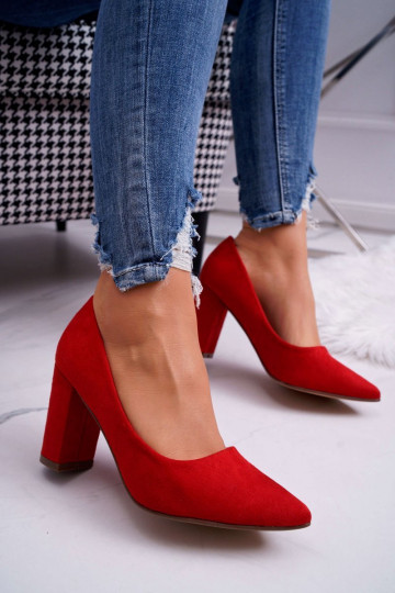 Zapatos de tacón de ante color rojo Florena