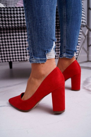Zapatos de tacón de ante color rojo Florena 2