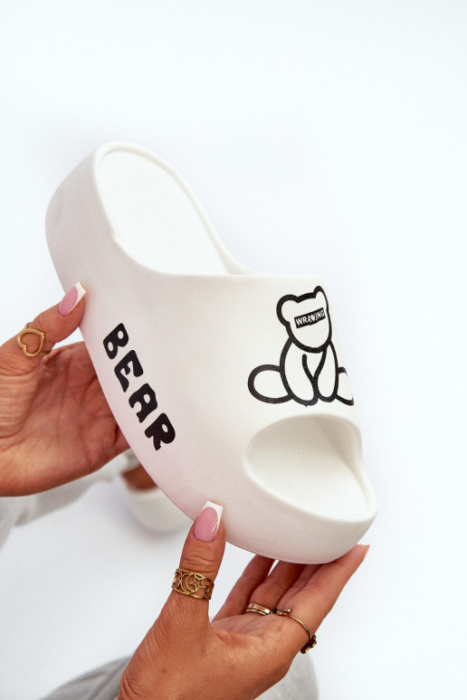 Zapatillas ligeras zapatillas de mujer con suelas masivas de moda con oso el color blanco Lamira Zapatillas ligeras zapatillas de mujer con suelas masivas de moda con oso el color blanco Lamira