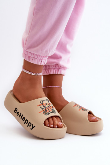 zapatillas de mujer Sobre una suela gruesa con oso Zapatillas ligeras beige Serefina 2