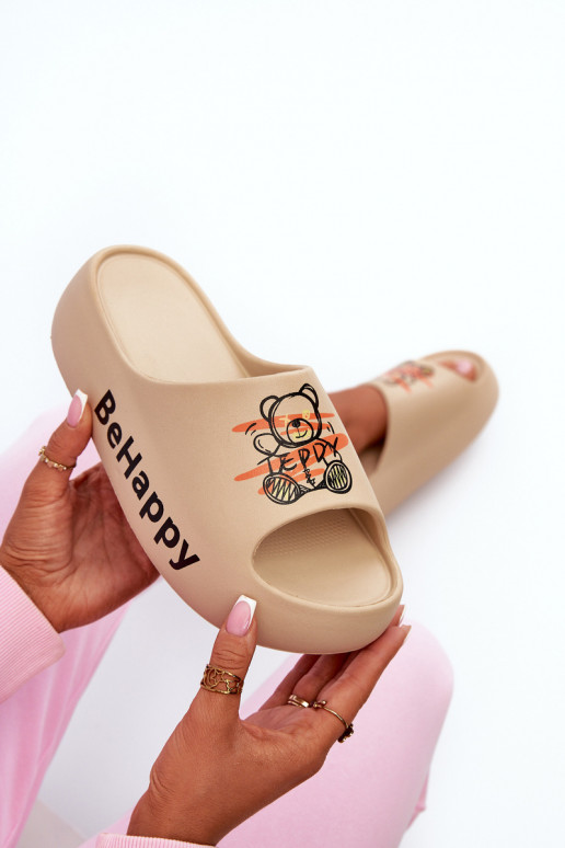  zapatillas de mujer Sobre una suela gruesa con oso Zapatillas ligeras beige Serefina