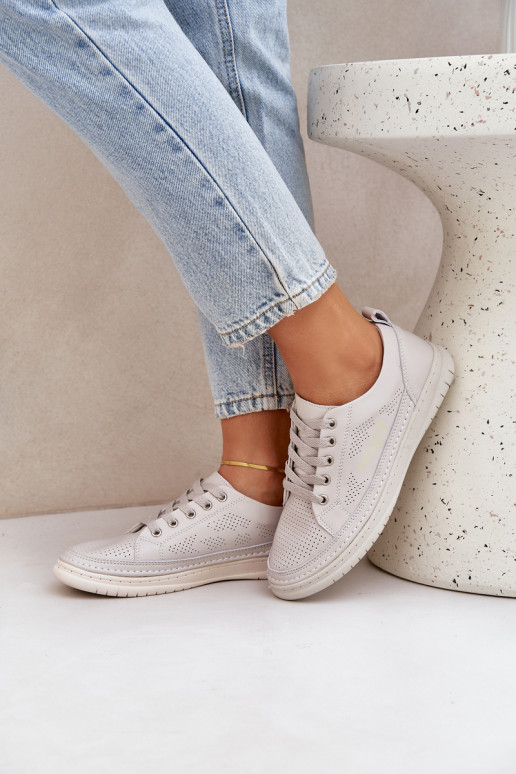 Zapatillas de piel natural. color gris Cloesa