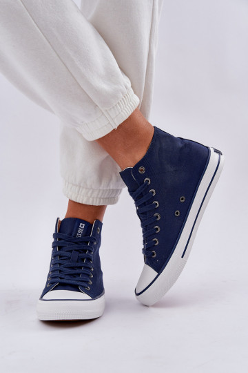 Femenino zapatos de ocio con suela Big Star DD274333 azul oscuro