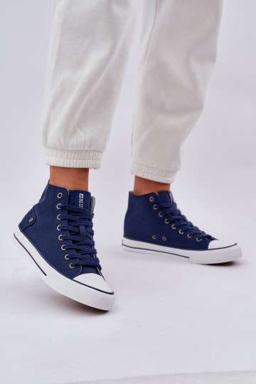 Femenino zapatos de ocio con suela Big Star DD274333 azul oscuro 2