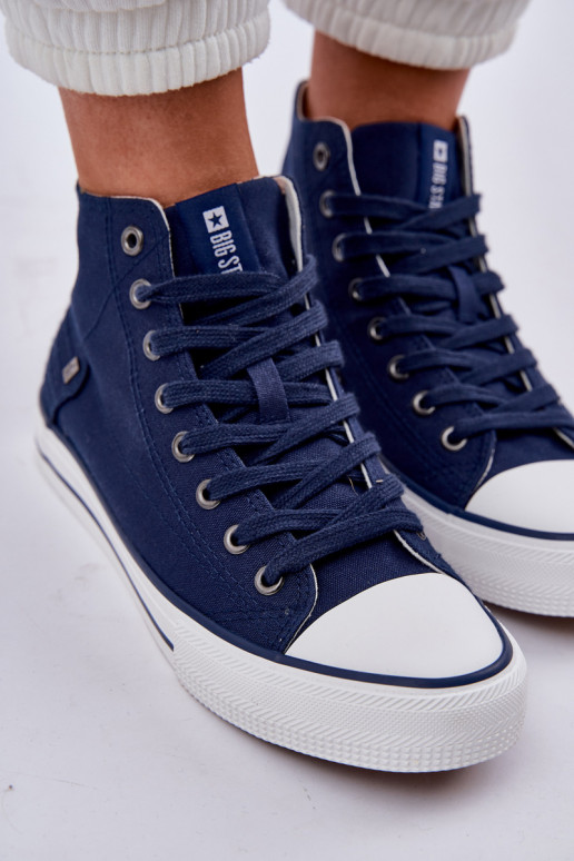 Femenino zapatos de ocio con suela Big Star DD274333 azul oscuro