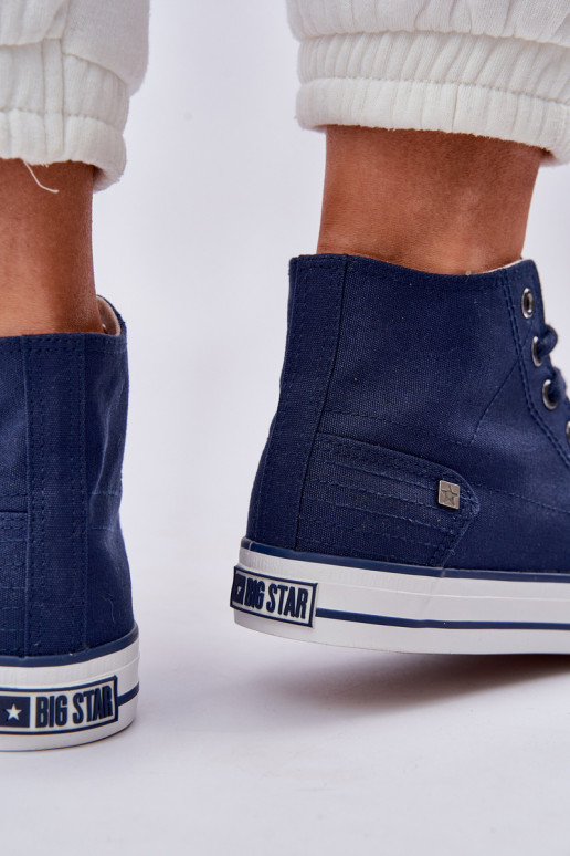 Femenino zapatos de ocio con suela Big Star DD274333 azul oscuro