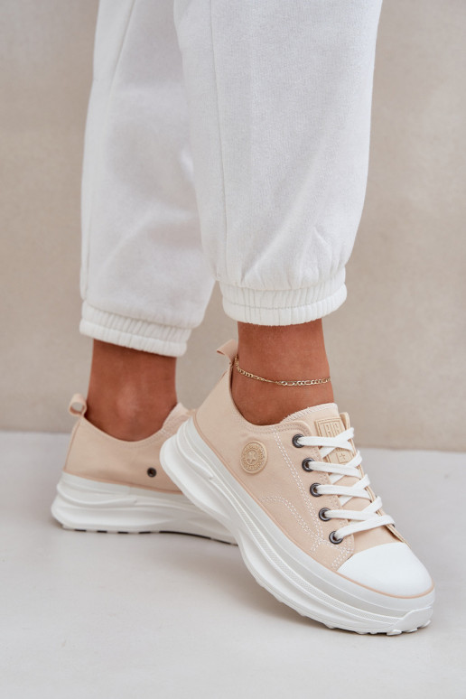 Zapatos de mujer con suelas masivas de moda Big Star NN274127 beige