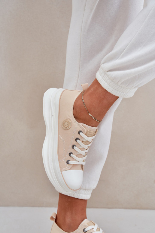 Zapatos de mujer con suelas masivas de moda Big Star NN274127 beige