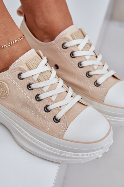 Zapatos de mujer con suelas masivas de moda Big Star NN274127 beige