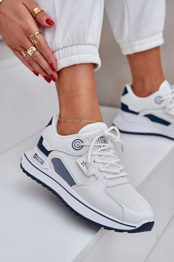 zapatillas Zapatillas modelo zapatos. Femenino Big Star NN274A103 HI-POLY SYSTEM Blanco-azul oscuro