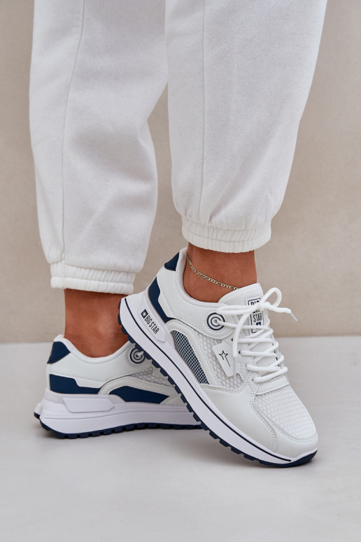 zapatillas Zapatillas modelo zapatos. Femenino Big Star NN274A103 HI-POLY SYSTEM Blanco-azul oscuro