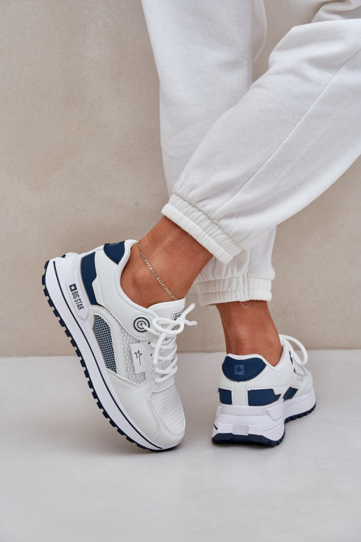 zapatillas Zapatillas modelo zapatos. Femenino Big Star NN274A103 HI-POLY SYSTEM Blanco-azul oscuro