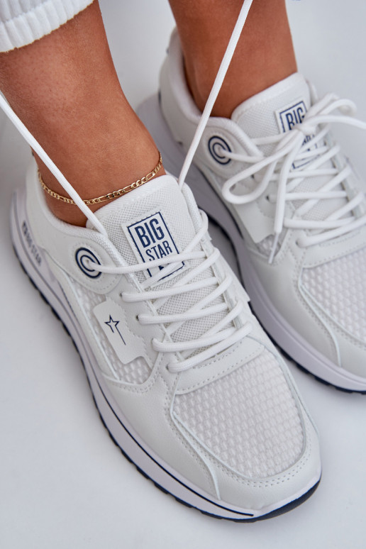 zapatillas Zapatillas modelo zapatos. Femenino Big Star NN274A103 HI-POLY SYSTEM Blanco-azul oscuro