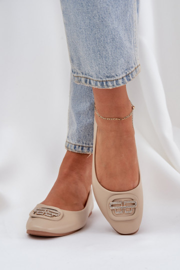 bailarinas Sobre suela plana con adornos beige Ainoria 2