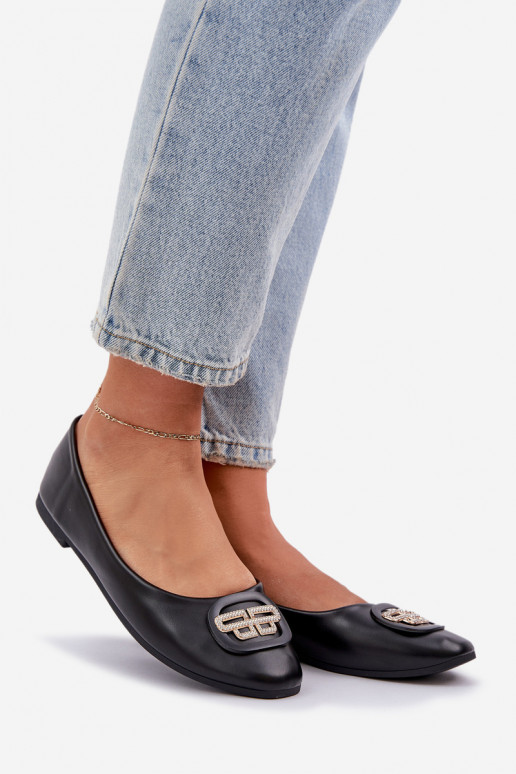 bailarinas Sobre suela plana con adornos de color negro Ainoria