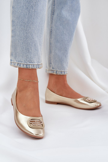 bailarinas Sobre suela plana con adornos color dorado Ainoria