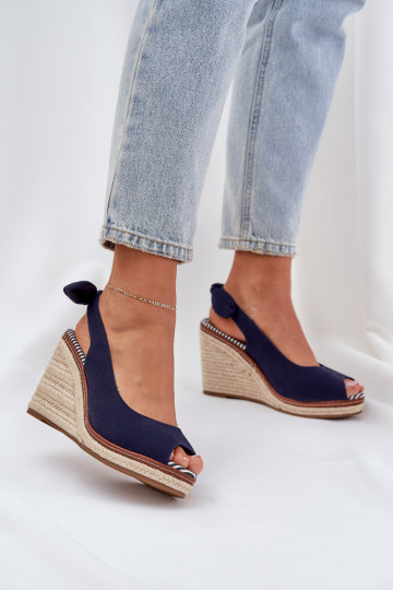 Sandalias plataforma Con Trenza azul oscuro Activadonalis