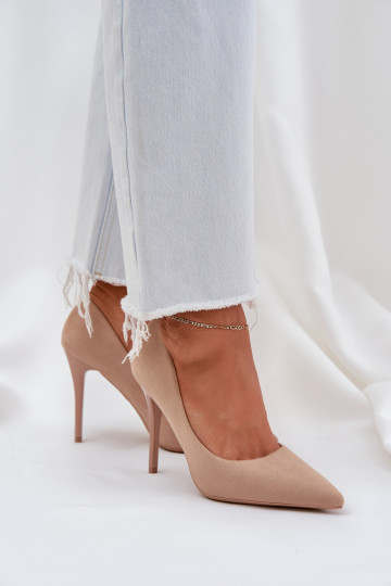modelo clásico zapatos de tacón alto Z de gamuza ecológicau beige Activadovinda 2
