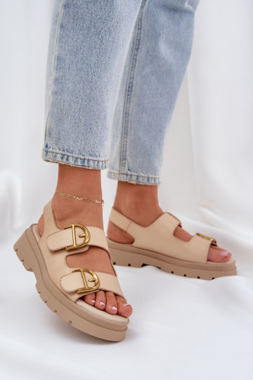 Eko Sandalias de mujer con hebillas beige Vulinea