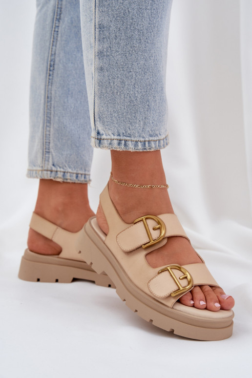 Eko Sandalias de mujer con hebillas beige Vulinea