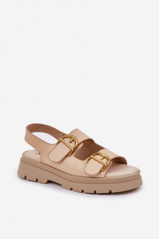 Eko Sandalias de mujer con hebillas beige Vulinea